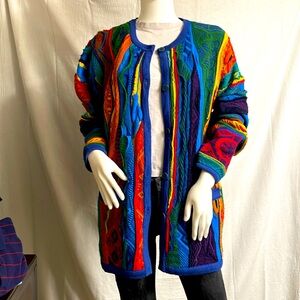 Aklanda Australia Cardigan Sweater Women's XL Bold Bright Wool
